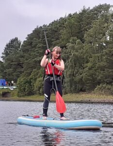 novice paddleboarder