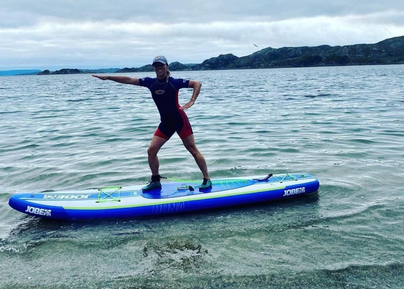 paddleboarding yoga session